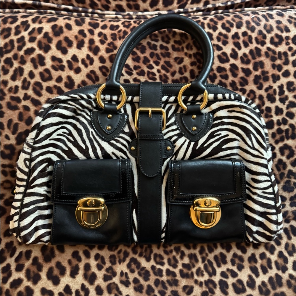 Marc Jacobs Zebra Print Satchel with Black Accents
